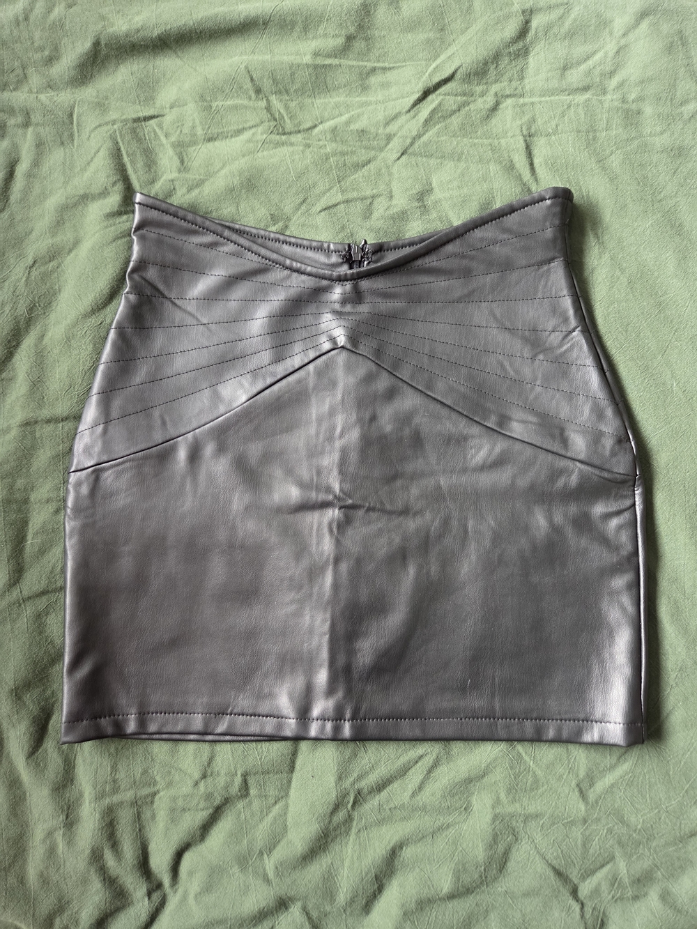 Black Faux Leather Mini Skirt